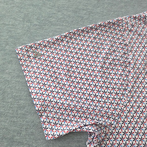 Antigua Mens Chicago Cubs Golf Polo Shirt XL Geometric Print Embroidered Logo - Picture 5 of 9